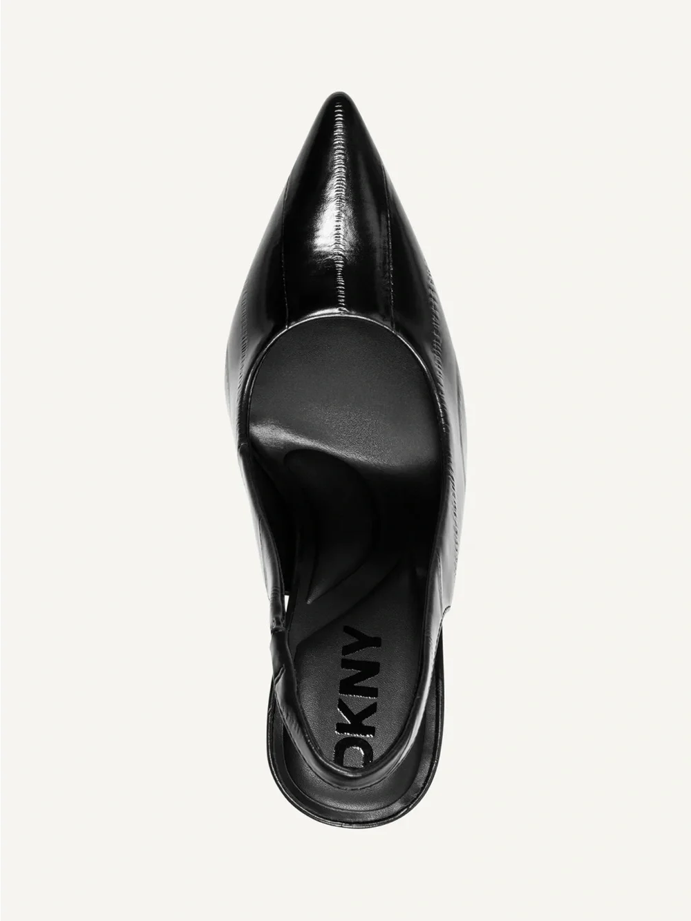 DKNY Black Patent Pointed Slingback Heel